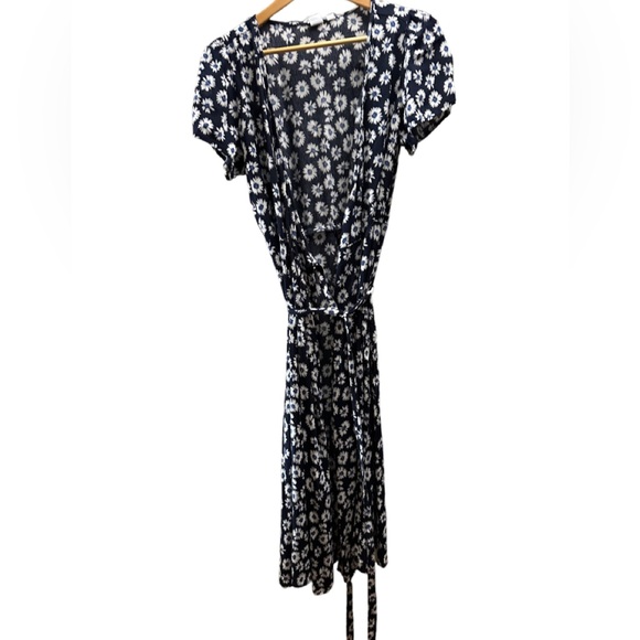 GAP Dresses Vintage Gap Wrap Blue Floral Dress Large Poshmark